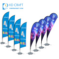 Tejido volador de plumas personalizado pull up party handheld roll flex banner stand y letreros colgantes pancartas de vinilo con logo propio